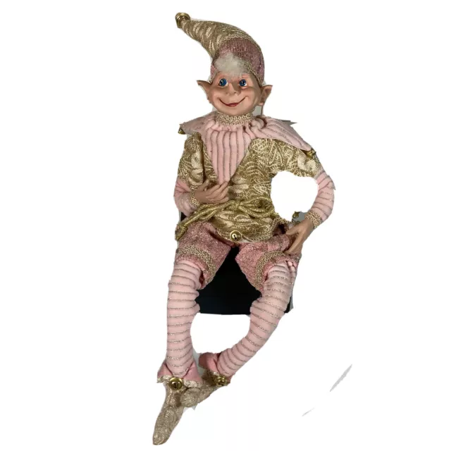 ROBERT STANLEY HOME Collection Christmas Posable Elf Doll 30”Pink