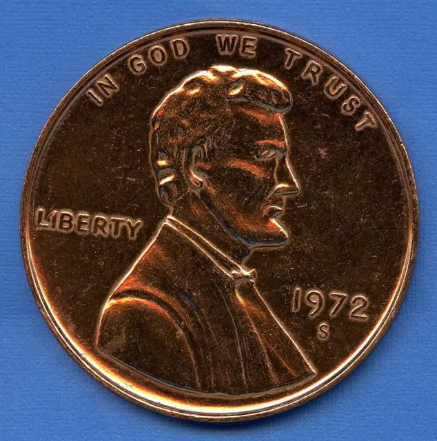 1972 S Lincoln Memorial Penny Style Novelty 3" Coaster Paperweight Medal