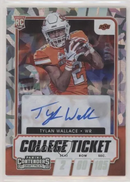 2021 Contenders Draft Picks Cracked Ice Ticket /23 Tylan Wallace Rookie Auto RC