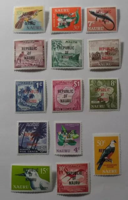 Discount Stamps : NAURU 1968 SC#72-85 REPUBLIC OVERPRINT 14v MNH SET