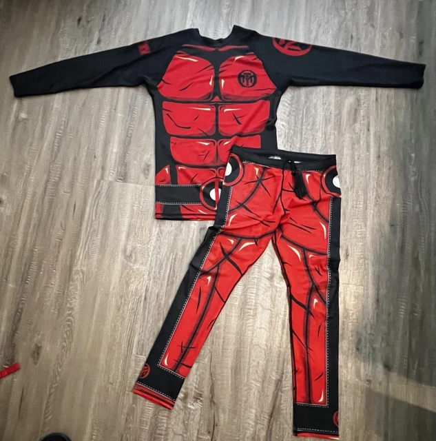 DEADPOOL SET SKIN Compression size XXL rash guard Jiu jitsu BJJ Marvel