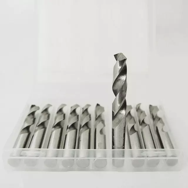 KLOT 10pcs HRC50 Solid Carbide Drill Bit 0.5mm-6mm 2-Flute Stub Straight Shank