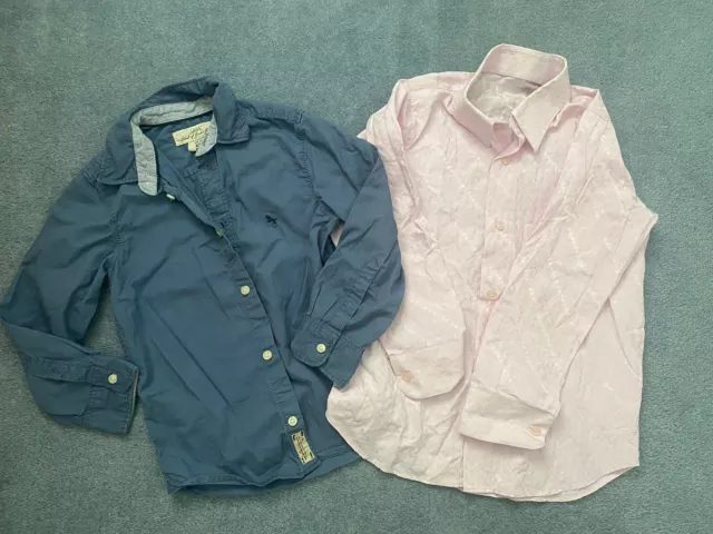 2x Boys Shirts Bundle  Cotton Smart Age 4-5 Years Job Lot LOGG