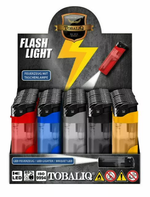 (41007) Flash Light LED Elektro Feuerzeuge Elektonik Feuerzeug Lighter mit Lampe