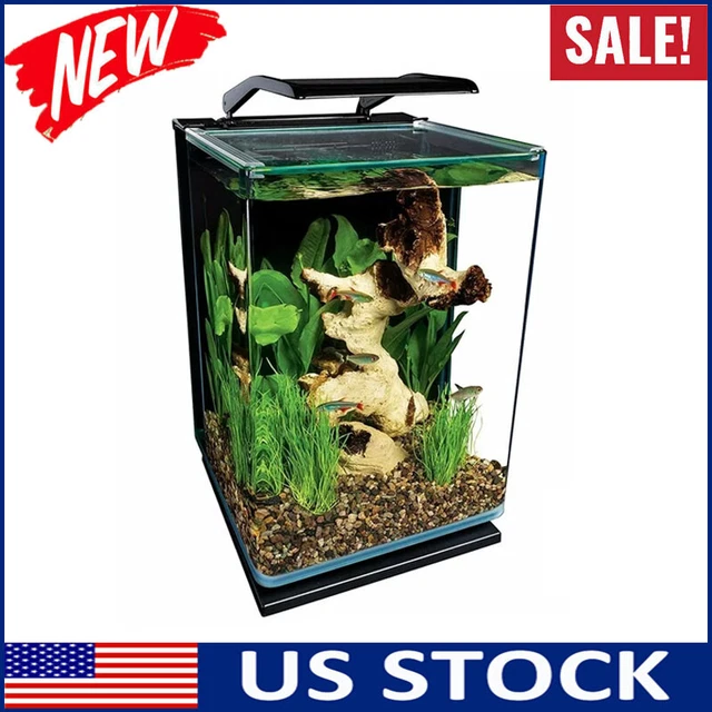 5 Gal. Portrait Glass LED Aquarium Kit W/ Hidden Filtration LED Lighting System