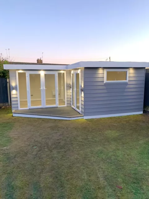 L Shaped portable cabin, portable building, modular building, Garden Office