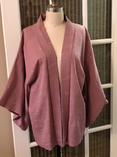 Vintage Japanese Lilac Short Kimono Haori Jacket Lined