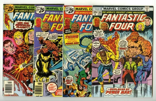 Fantastic Four #168,170,171,172 Avg Fine Marvel Comics New Collection