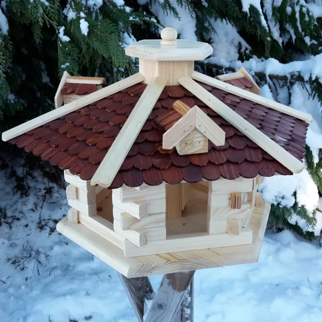 Großes Vogelhaus Vogelhäuser Vogelfutterhaus mit Futterspender Holz o. Ständer