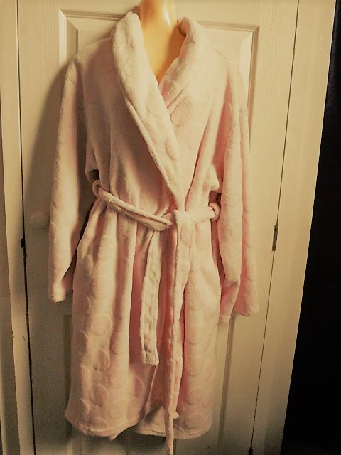 PEACHES & DREAMS ladies pink warm fluffy dressing gown robe XL PIT-PIT 28"  7.99 - PicClick UK