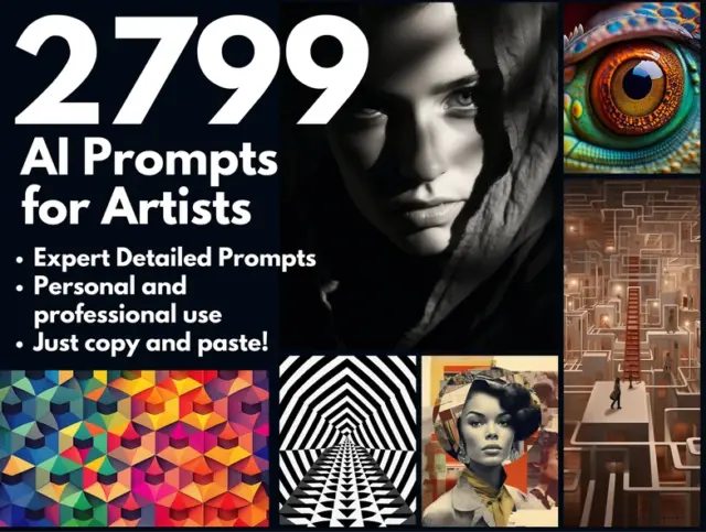 2799 AI Prompts for Artists , Over 30 Categories of Art, AI Digital Wall Art