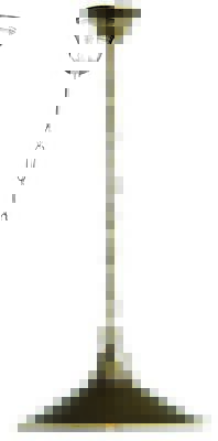 Lampada Lampadario in ottone brunito cono a campana con catena diametro 35 cm