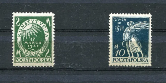 Briefmarken, Polen, Polska, Konstytucja, Fi. 128+132, 1921, ungebraucht