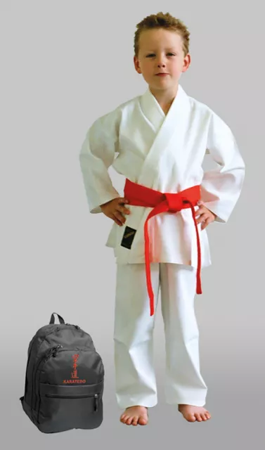 Set Karateanzug Sensei + Rucksack bestickt Karatedo Logo Kanji japanisch