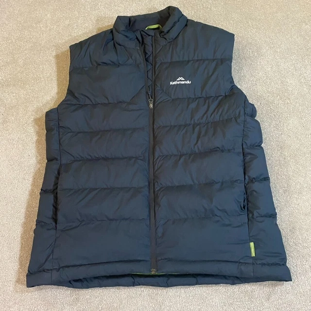 KATHMANDU PUFFER JACKET Mens XL Black 600 Fill Power Vest Duckdown