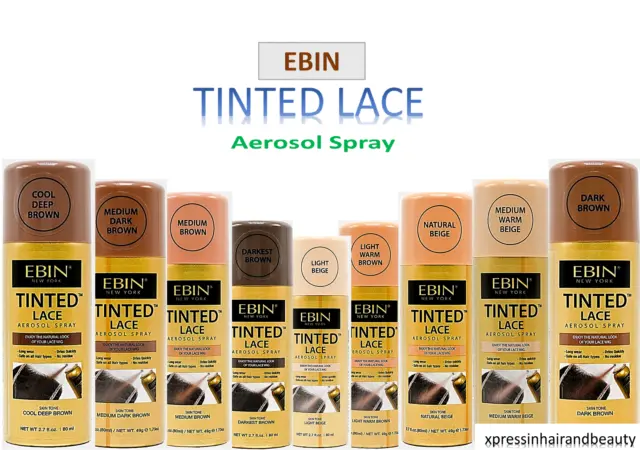 Ebin New York Tinted Lace Aerosol Light Beige Spray, 2.7oz