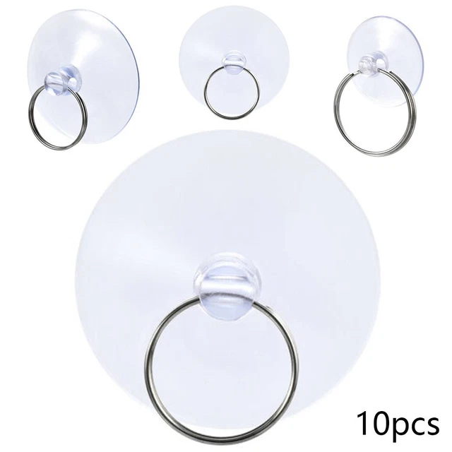 10x Glass Wall Hook Hanger Kitchen Bathroom Strong Suction Cups Sucker