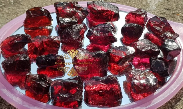 AAA 46.80 Ct Very Rare 100% Natural Red Pante Rocks Rough Unheated Unheated Burmese Facet GT