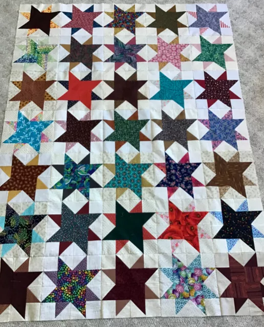 Top De Edredón Scrappy Patchwork, Patrón Estrella Tejido