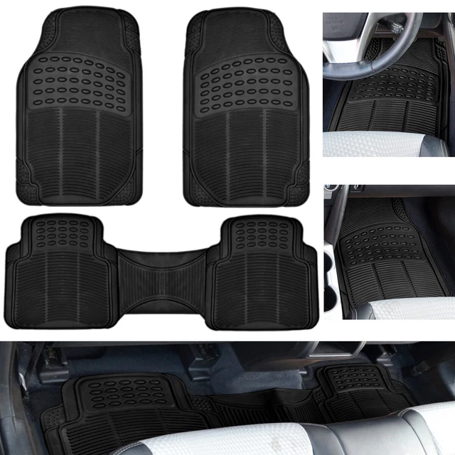 AUTO FLOOR MATS for Car SUV Van All Weather 3 Piece Set Rubber Liners