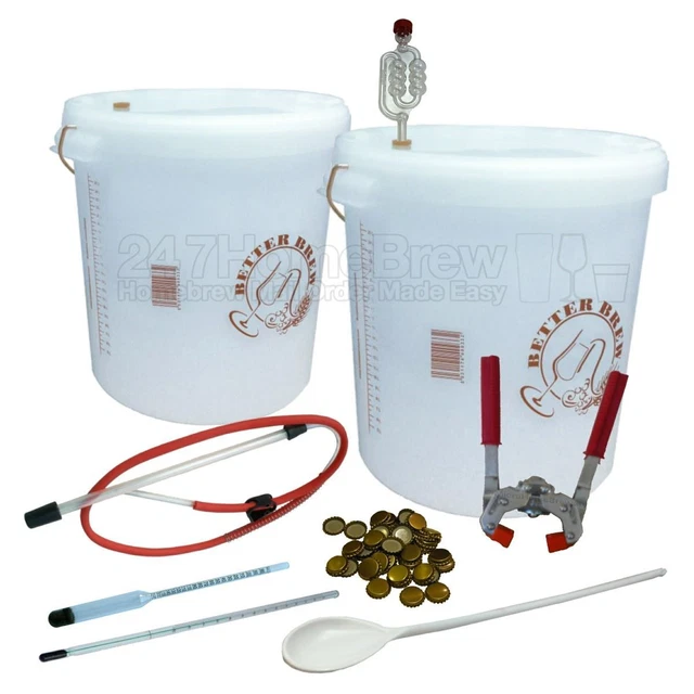 Kit produzione birra deluxe con tappo bottiglia avviamento completo 33 L sidro homebrew, Lager