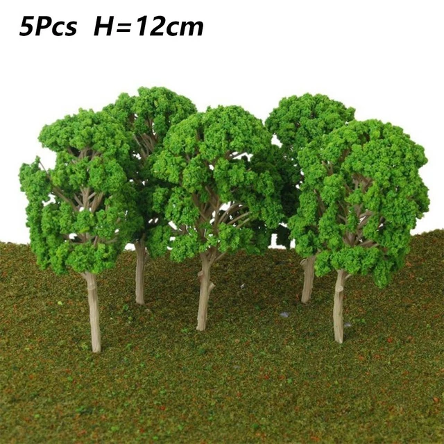 20pc 9cm Dark Green Plastic Trees - HO/OO Scale Model Railway, Wargame, Diorama Scenery