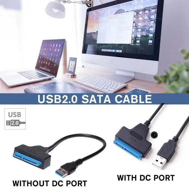 CAVO UNITÀ SATA TO USB 2.0 adattatore disco rigido meccanico connettore cavo Y9C6 EUR 4,75