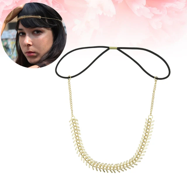Copricapo Stile Cleopatra Con Catene E Paillettes Oro – Accessorio Bohémien Per Feste, Matrimoni E Danza