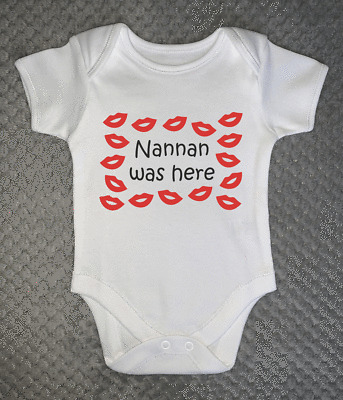 Nannan was here BABY GROW - Baby Vest Bodysuit - Funny novelty present gift