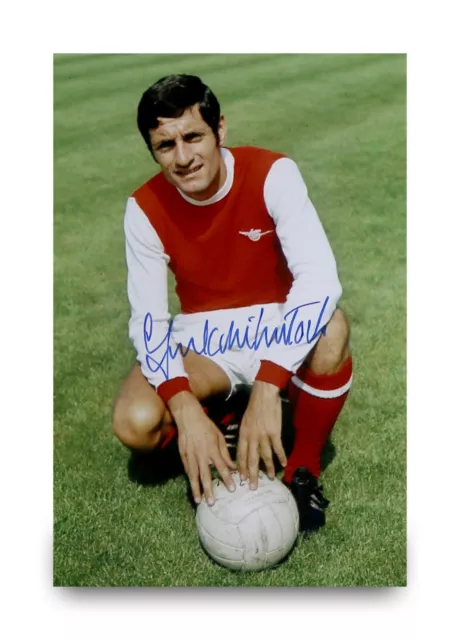 Frank McLintock Firmato 6x4 Foto Arsenal Gunners Autografo Memorabilia + COA