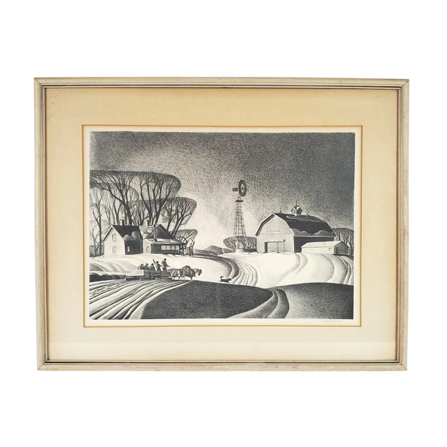 Company for Supper Signed Lithograph Dale Nichols 1948 Company for Supper Signed Lithograph Dale Nichols 1948