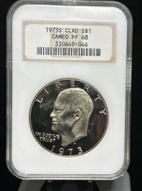 1973 S - NGC PF68 Cameo - Eisenhower One Dollar Coin