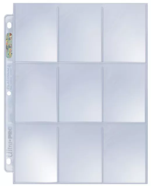 (10) Ultra Pro 9-Pocket Platinum Trading Card Album Pages Heavy Duty