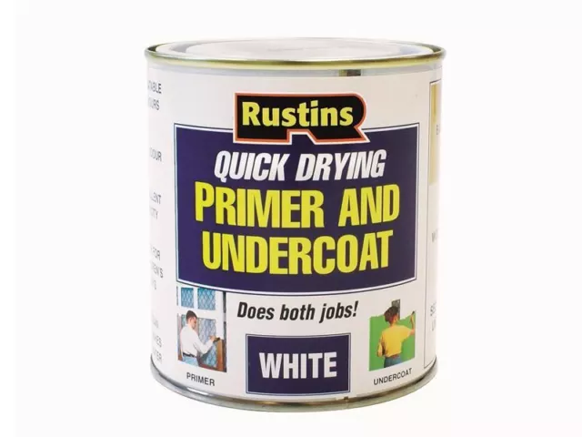 Rustins - Imprimación de secado rápido y pintura base blanca 500 ml