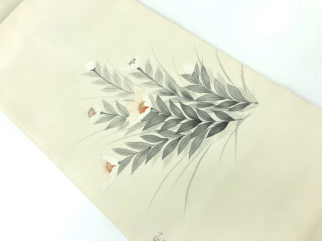 6417383: Japanese Kimono / Vintage Nagoya Obi / Floral Plants / Artist Work