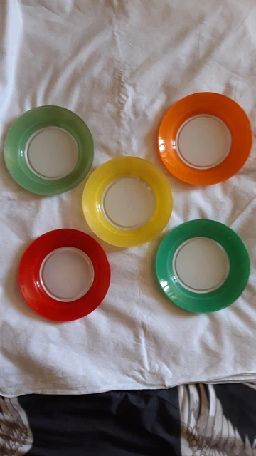 Sous-tasse Duralex Vert Transparent 17 Cm - Années 70 Vintage - Fabriqué En France