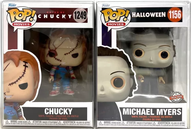 Funko Pop! Bride of Chucky Chucky #1249 And Halloween Michael Myers #1156 SE Set