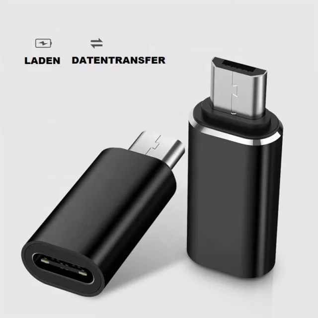 USB-C Adapter Buchse auf Micro-USB Ladeadapter für Huawei Xiaomi Samsung OPPO LG 3