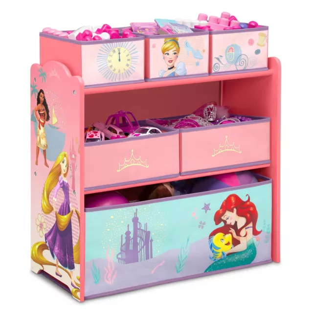 Princess 6 Bin Design and Store Toy Organizer by Delta Children