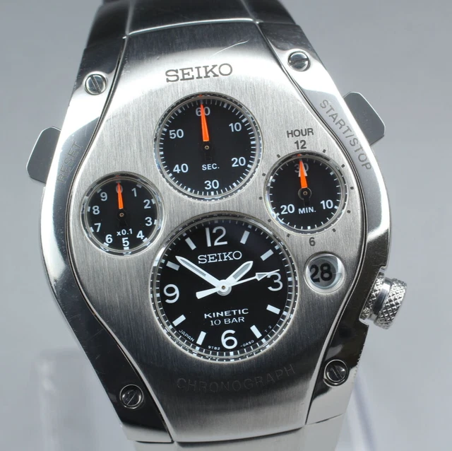 RARE SERVICED APR 24 SEIKO Sportura Kinetic 9T82 0A50 Mens Watch W rare-serviced-apr-24-seiko-sportura-kinetic-9t82-0a50-mens-watch-w
