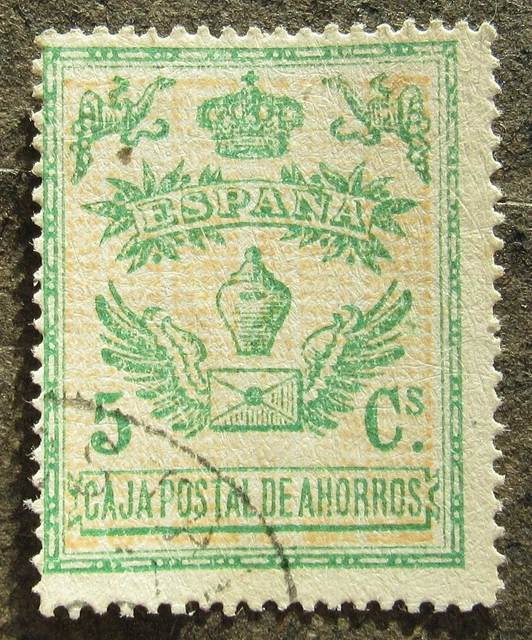 Spain 1920 5c Saving stamp, sepia paper, Mi #256b used