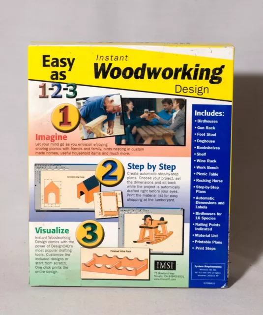 IMSI Instant Woodworking Design CD-ROM (Retro PC Windows XP ) NEW In BOX Sealed 3