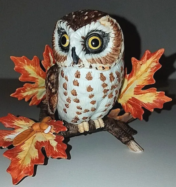 1995 Lenox Saw Whet Owl Fine Porcelain Bird Figurine COA No Box Preowned