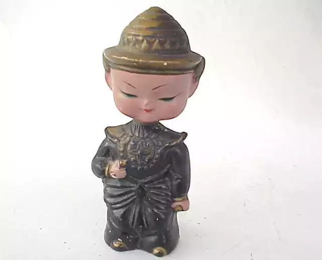 VERY Vintage Oriental Boy Noddler / Bobble Head Salt or Pepper Shaker