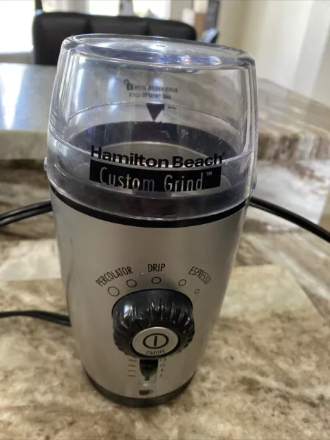 Hamilton Beach Custom Grind Coffee Bean Electric Model 80365 Silver/Black 12 Cup