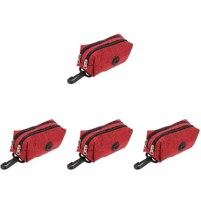 4x con cremallera portabolsos para perro portátil viaje dispensador de bolsas de heces