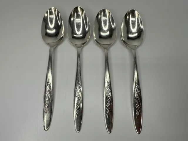 4 Song of Autumn 1960 By Oneida Community Silverplate 6 1/8" Teaspoons Wheat