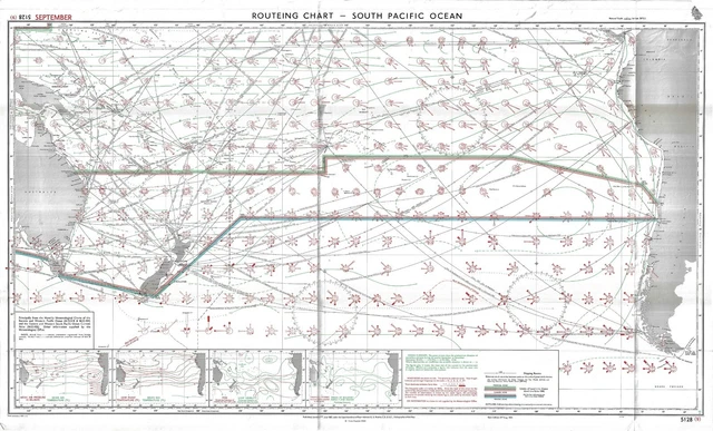 Routeing Chart Reading ADMIRALTY 5128(7) ROUTEING Chart SOUTH PACIFIC OCEAN (JULY) NAUTICAL ...