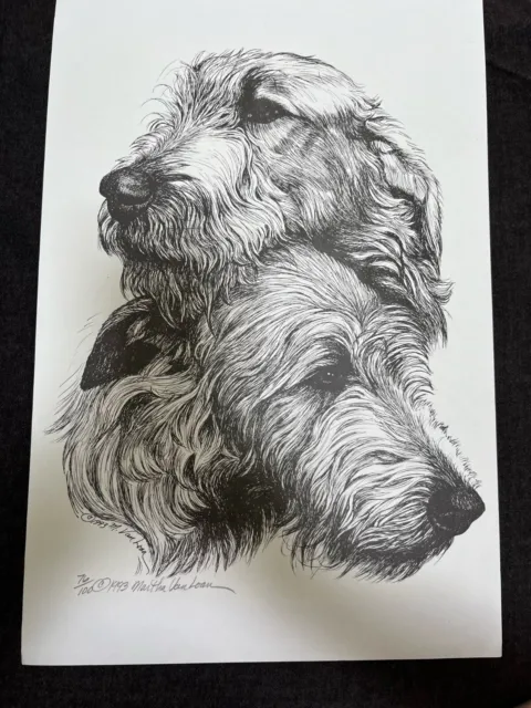 Irish Wolfhound Adult Heads Ltd Edition Print 11x17 By Van Loan