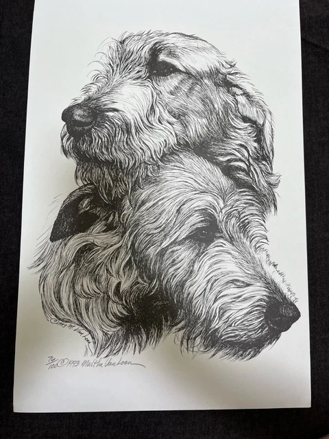 Irish Wolfhound Adult Heads Ltd Edition Print 11x17 By Van Loan